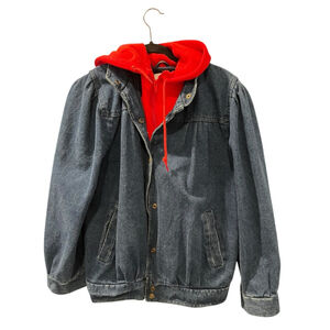 Vintage 80's Sergio Valente Denim Hooded Jean Jacket Men's Size Medium Casual